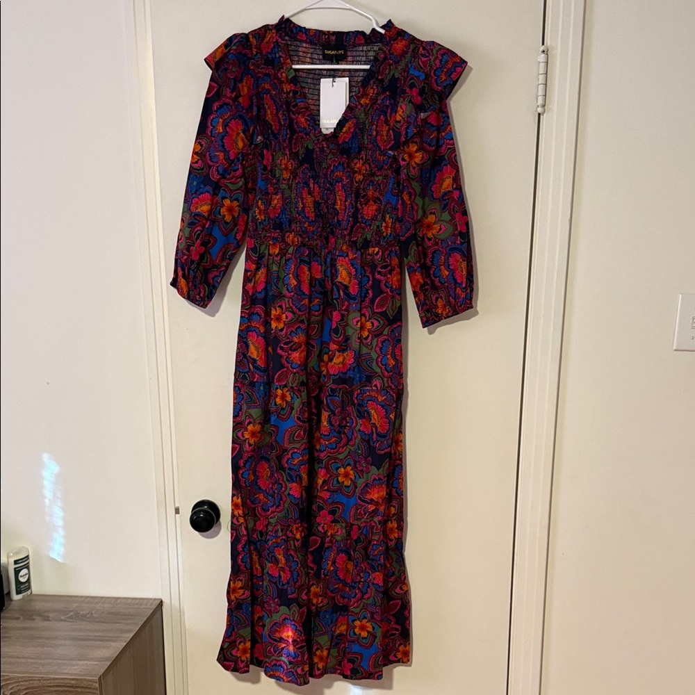 Sugarlips Vibrant Long Sleeve Dress
